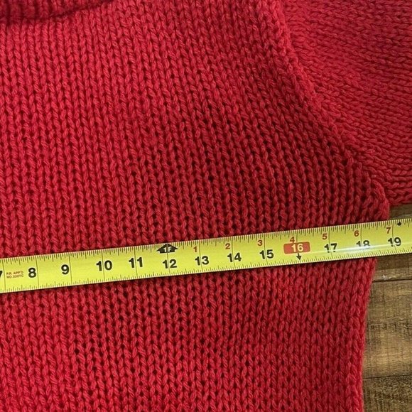 VTG Windcrest Hand Knit Women's Christmas Sweater Sz S Victorian Rocking Horse - Picture 6 of 8